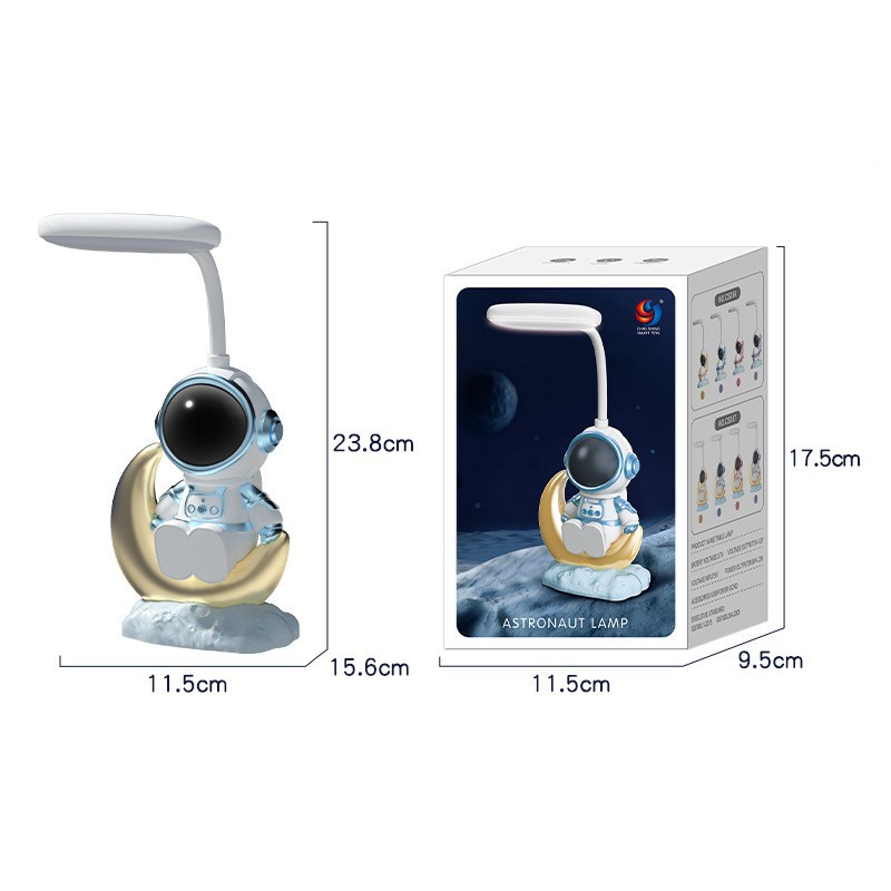 Creative Astronaut desk lamp LED eye-protecting rechargeable desk lamp Reading Astronaut Night Dormitory student Lamp Gift Application Scenario