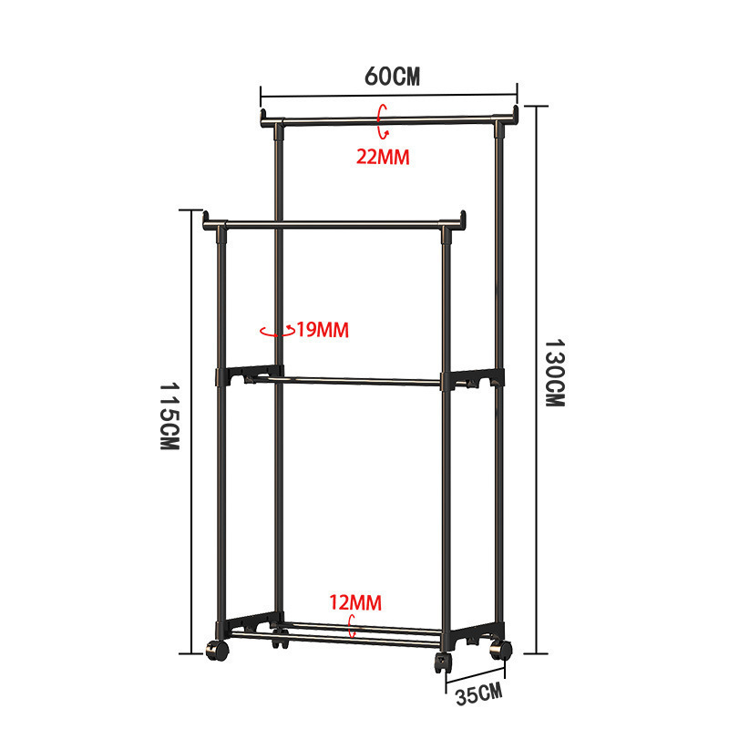 Rodajas colgador dormitorio tendedero colgador toalla tendedero estante simple stand Application Scenario