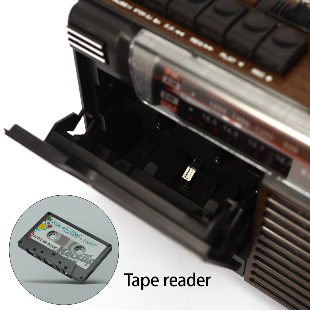 亚马逊怀旧复古多波段收音机多功能大音量仿古磁带机蓝牙收录机