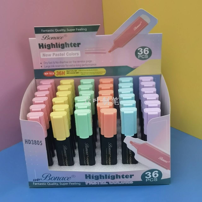 6-color eco-friendly highlighter, student key point marking pen, eye-protecting color DH-3805 Specification image