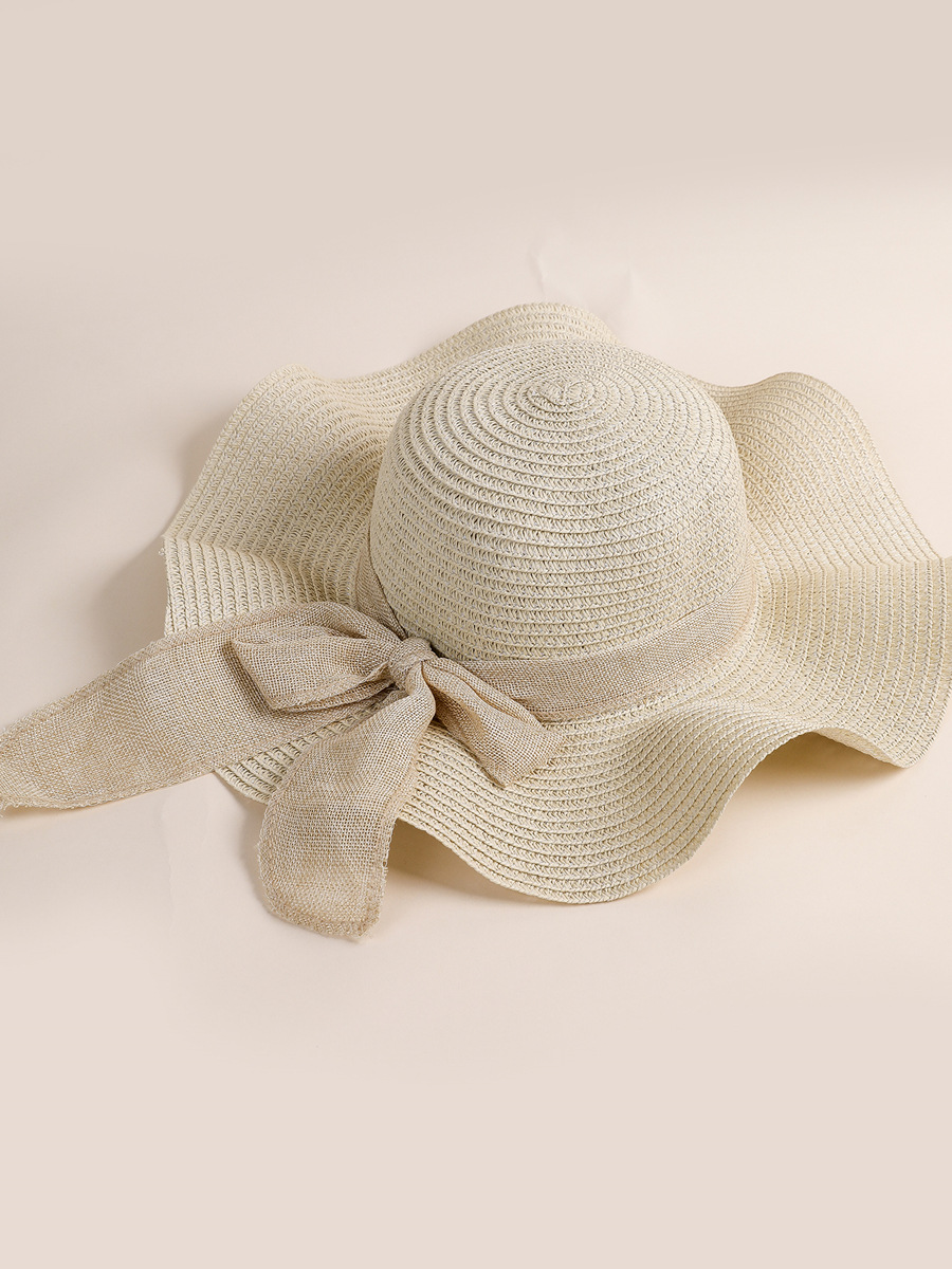 Beach straw hat, wide-brimmed straw woven hat, women's summer vacation sun protection beach hat, sunshade sun hat, straw hat details Picture