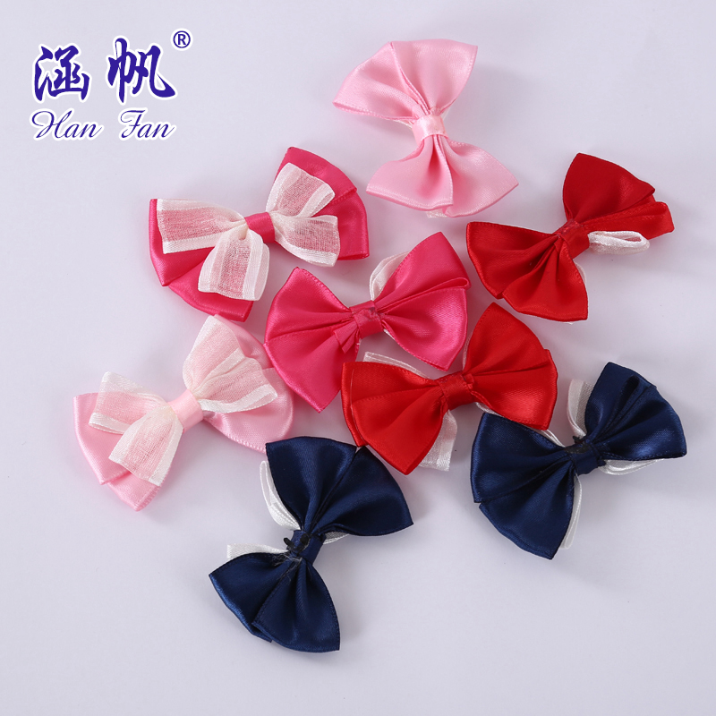 White gauze, colorful ribbon, bow, and clothing accessories decoration Specification image