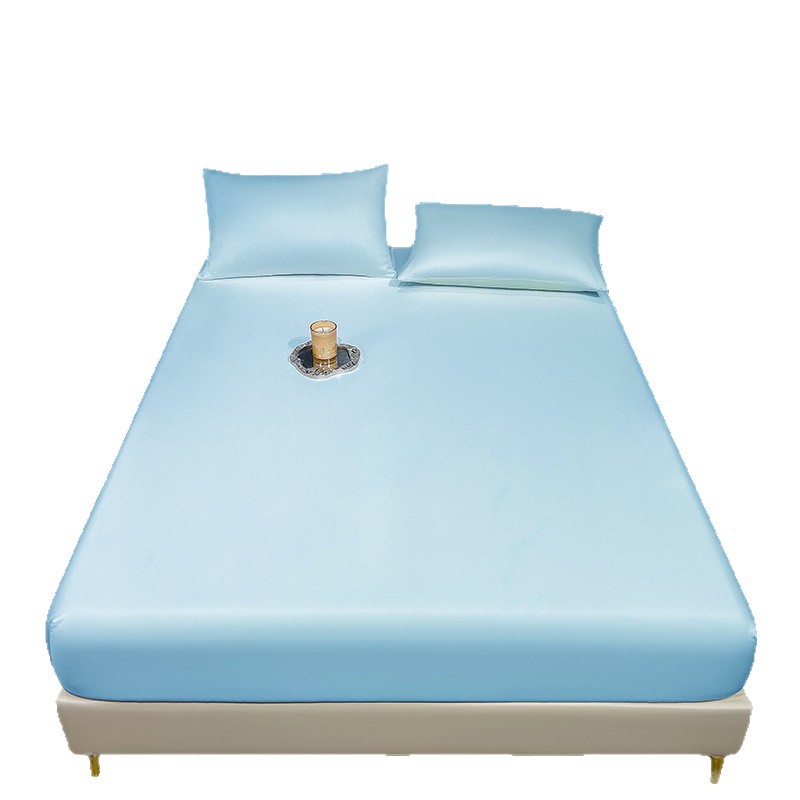 26 New ice silk bed cap single piece Summer solid color Bedspread Full Cover Bed sheet three-piece set Summer cooling and cool bed sheet Application Scenario