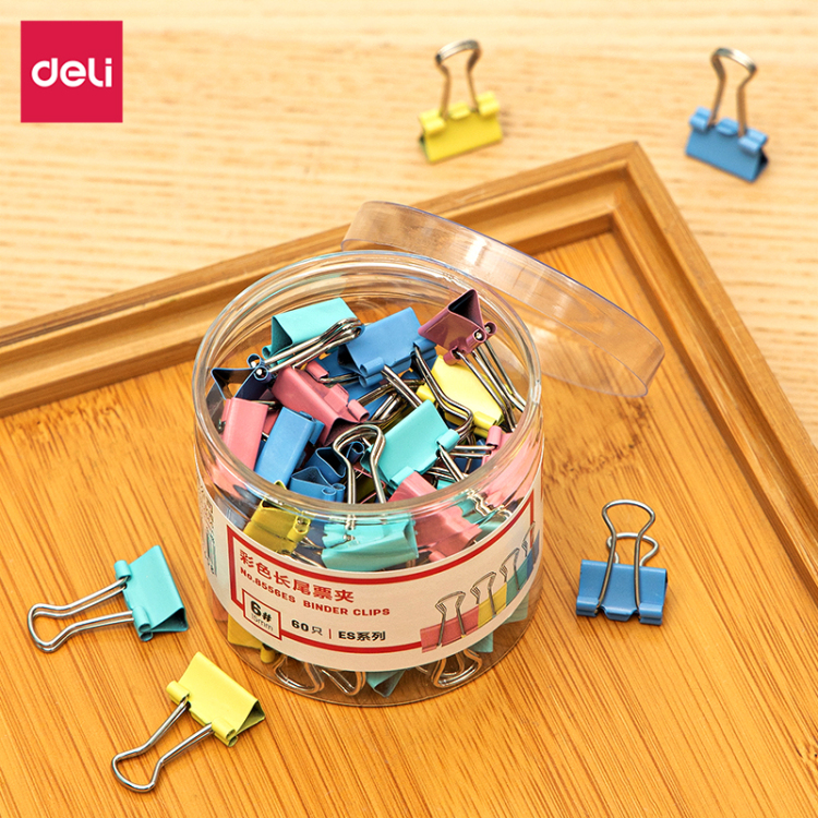 Deli Office Student Stationery Cylinder Mixed Color #6 Long Tail Ticket Holder Item Picture