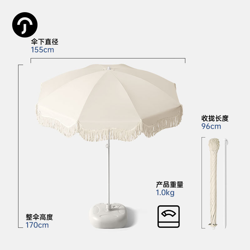تُعرض المظلات الشمسية في الهواء الطلق تحت مظلات شمسية في ساحة حديقة الشاطئ Specification image
