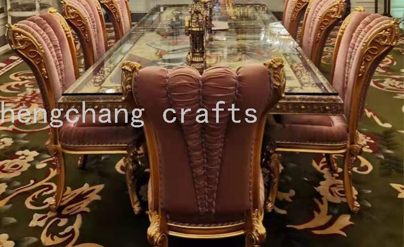 高档欧式餐桌大家庭长餐桌法国陶瓷青铜雕2.8米餐桌产品图