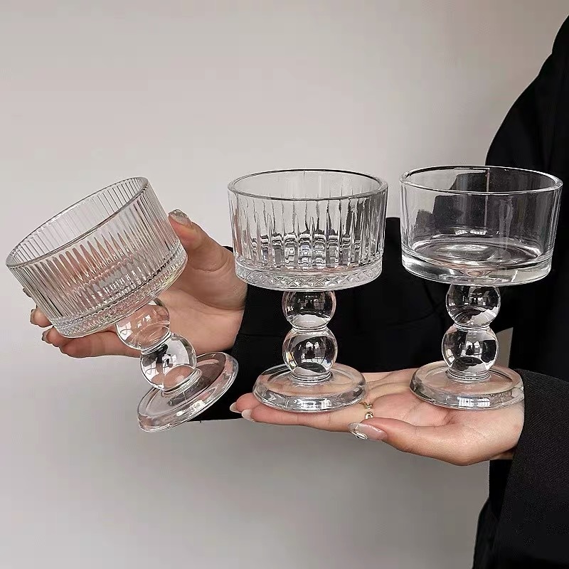 Cocktail cups, French retro style dessert cups, pudding cups, ice cream cups, yogurt coffee cups, wine glasses, red wine glasses