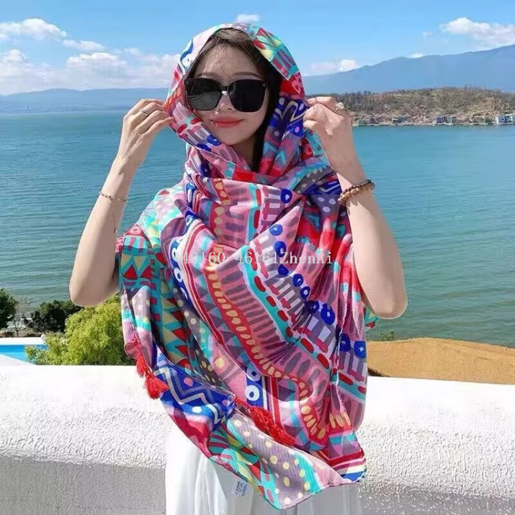 New cross-border export printed long scarf e-commerce live-streaming scarf wholesale supply chain supply
