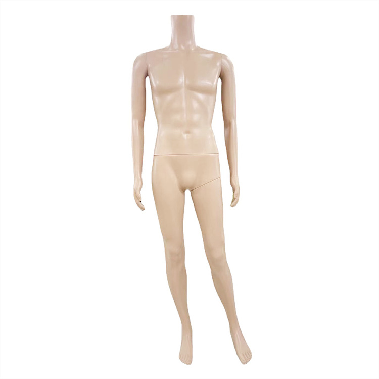 厂家直销塑料服装模特全身人体无头肤色标准身材男模服装展示道具
