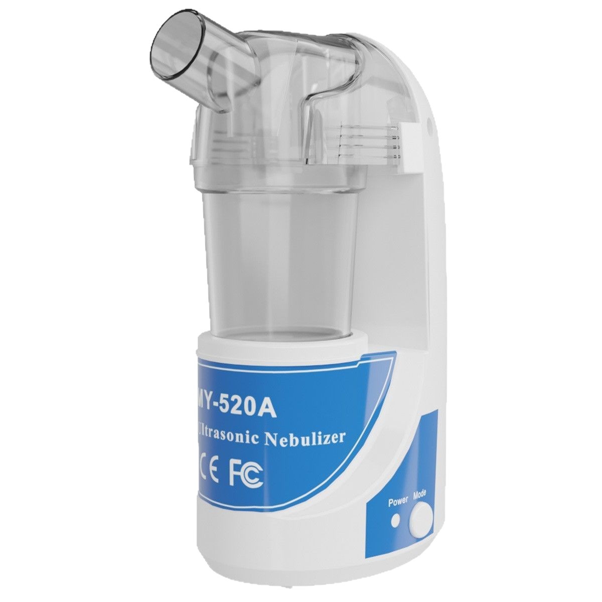 手持雾化器超声波雾化吸氧面罩便携式一次性氧气雾化器医疗器械白底实物图