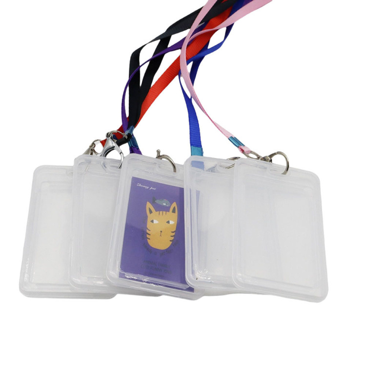 Plastic ID card holders, large-capacity cards, student meal cards, campus cards, access control cards, name tags with lanyards, transparent employee covers Item Picture