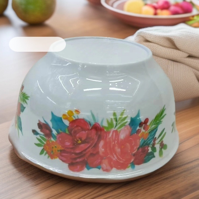 Printed pattern salad bowl, melamine bowl, rice bowl, porridge bowl, melamine tableware, factory direct sales details Picture