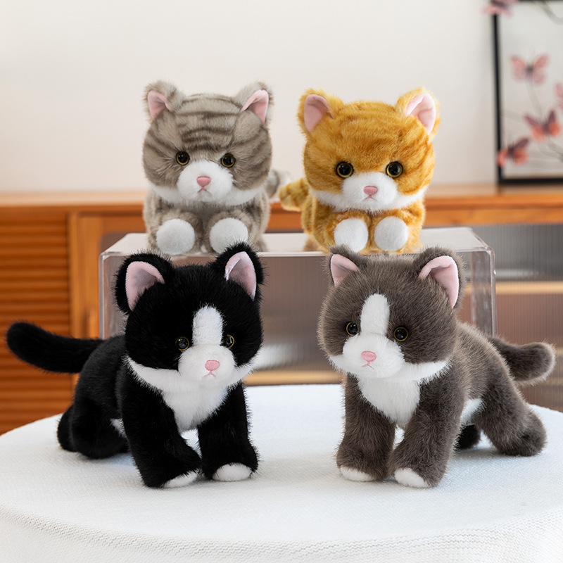 跨境仿真猫咪公仔可爱卡皮猫玩偶毛绒玩具儿童安抚抱枕生日布偶猫