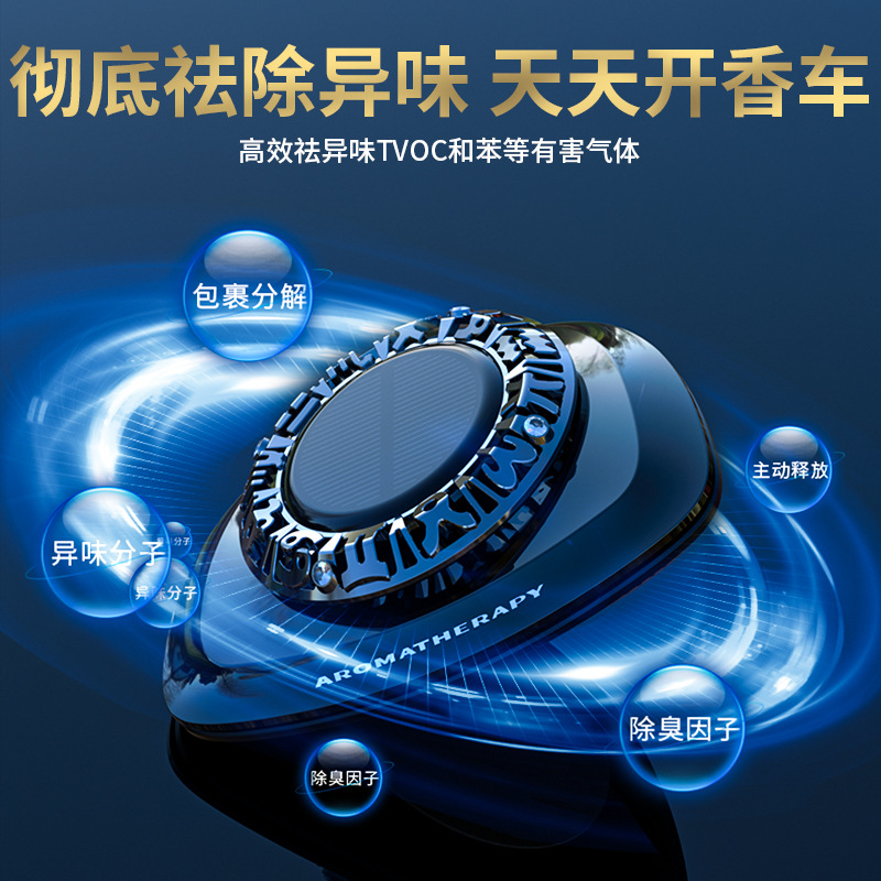 Solar-powered car aromatherapy, car interior accessories, high-end car ornaments, hidden number plates, car perfume manufacturers wholesale details Picture