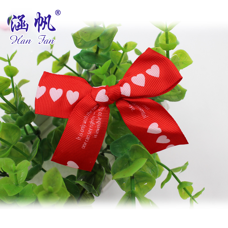 Wholesale and customized production of printed bows, various woven ribbons, knitted and decorated bows, factory direct sales, customized patterns details Picture
