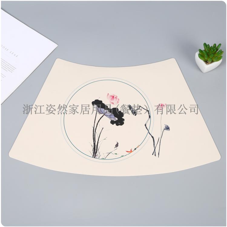 中国风餐垫隔热垫水墨画pvc家用盘垫碗垫中式餐桌防滑隔热垫热销