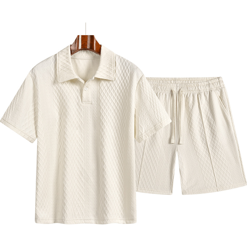Summer 2026 Cross-border Amazon 3D men's Two-piece Set: Short-sleeved T-shirt, casual lapel polo shirt and shorts Application Scenario