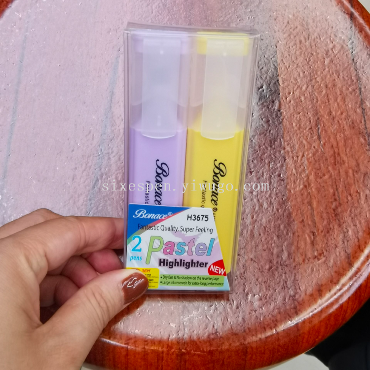 点石批发/荧光笔红色/荧光笔单色/文具/荧光白底实物图