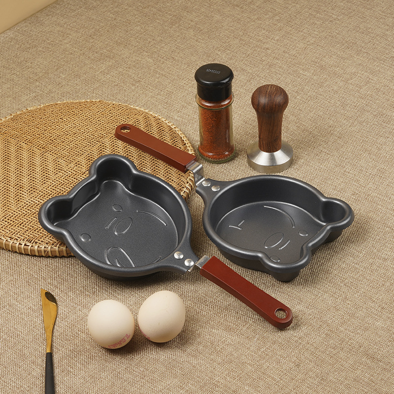 卡通煎锅14cm平底锅 鸡蛋锅不粘锅 家用早餐锅动物迷你爱心煎蛋锅