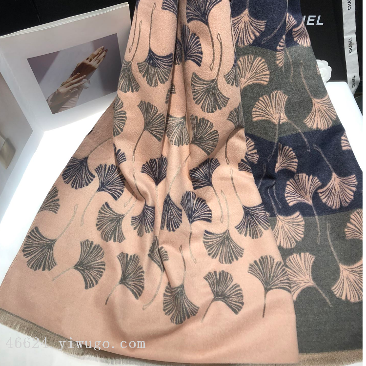 Cross-border scarf wholesale e-commerce live streaming supply chain supply new styles, 78 high-speed jacquard series, ginkgo flower details Picture