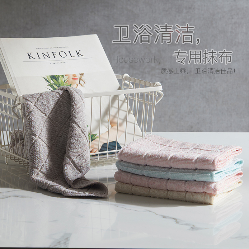 Superfine fiber warp knitted checkered cloth, large checkered cloth, cleaning cloth that does not shed fibers, thickened absorbent waffle checkered kitchen cloth Item Picture