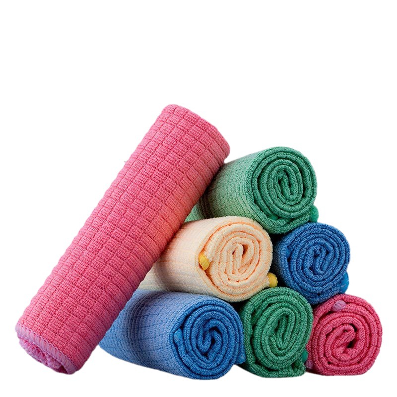 Small checkered cleaning cloth, kitchen grease remover, dishwashing cloth, household glass cleaning cloth that does not shed fibers, water-absorbing cleaning cloth Specification image