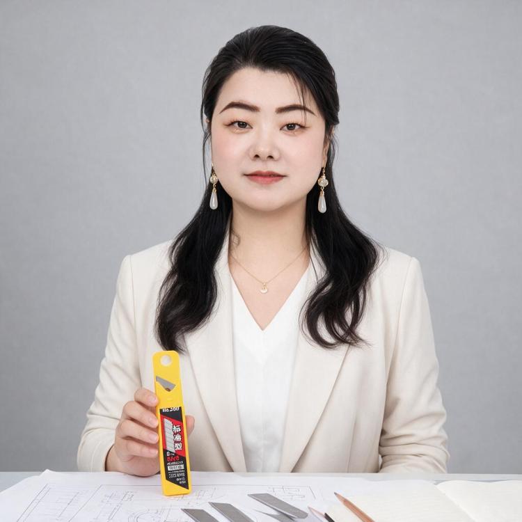 得力锋利耐用办公切割工具SK5高碳工具钢8节可折大号美工刀刀片
