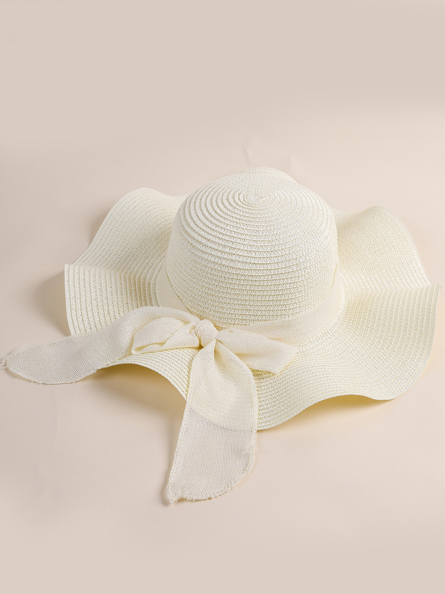 Beach straw hat, wide-brimmed straw woven hat, women's summer vacation sun protection beach hat, sunshade sun hat, straw hat Item Picture