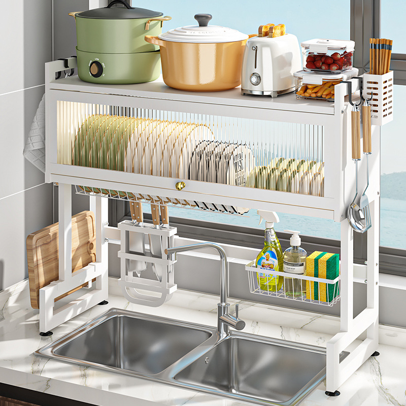 Kitchen dust-proof sink, storage rack, countertop, dish storage, dishwashing rack, sink, dish rack, draining rack