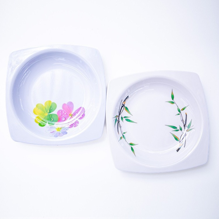 跨境外贸外贸爆款密胺盘水果盘家用客厅茶几果盘零食盘糖果干果盘白底实物图