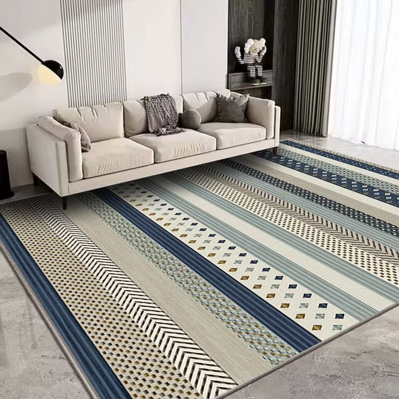 Cross-border modern and simple living room faux cashmere carpet, bedroom, Moroccan household, large area full bedding edge carpet factory Specification image