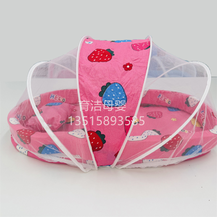 跨境便捷式婴儿子宫床可折叠海绵地纯棉加厚防虫蚊宝宝床中床蚊帐细节图