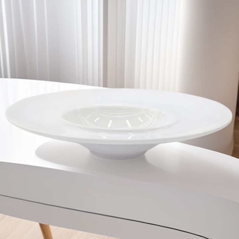 White melamine platter tableware, porcelain plate, dinner plate 12-piece home set details Picture
