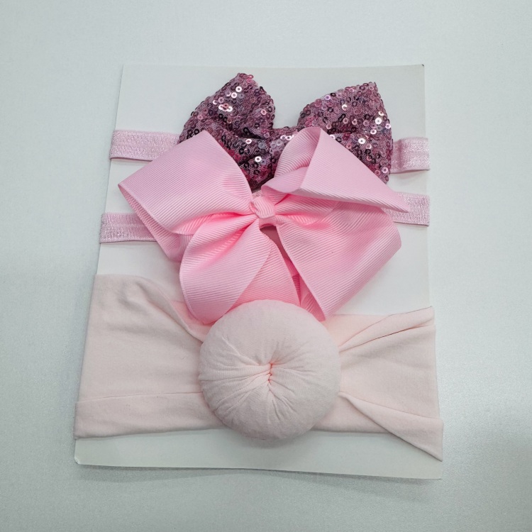 New children's hair band three-piece set, infant bow headband set combination, cross-border baby accessories three-piece set details Picture