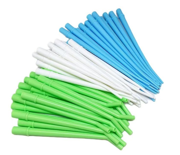 Foreign trade dental surgery curved knife 1/4 mixed color dental surgery tip aspirator Oral surgery curved straw Item Picture