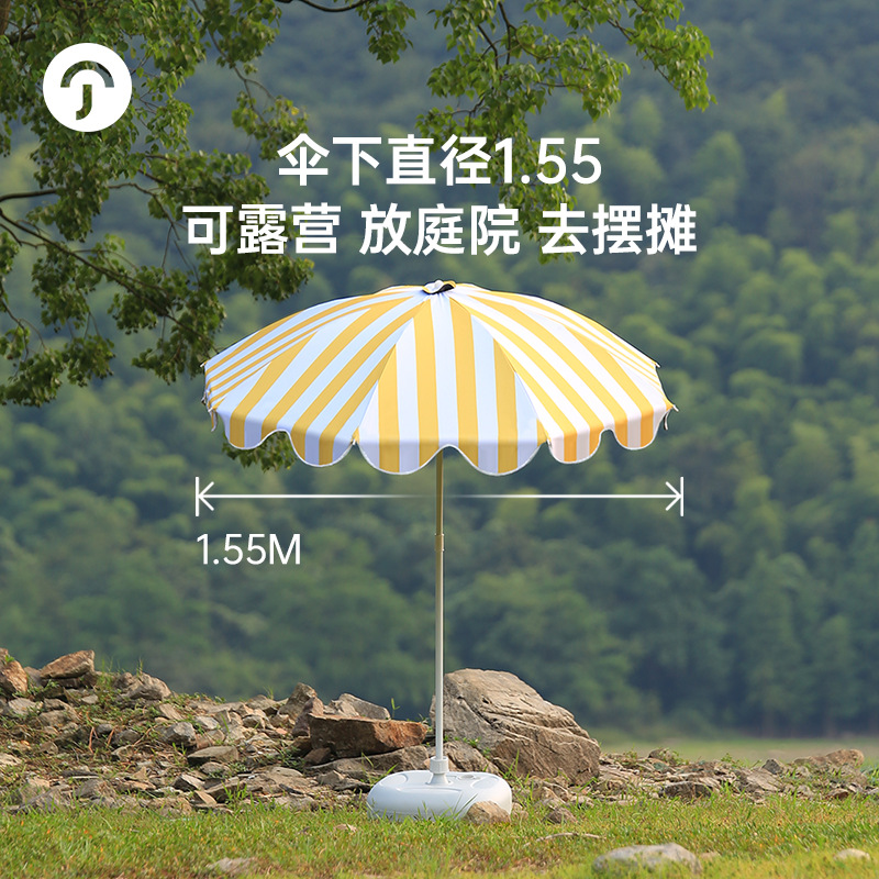条纹太阳伞遮阳伞大雨伞民宿摆摊伞广告沙滩露营庭院沙滩跨境黑胶