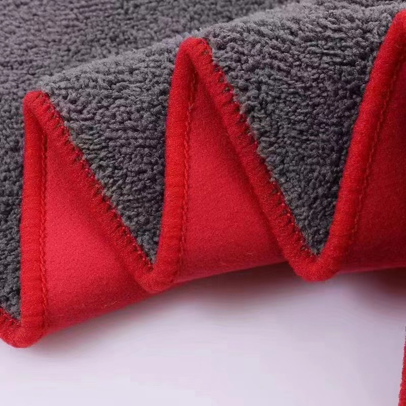 Customized cross-border suede car wash towels, coral velvet car wash towels, double-sided cleaning cloths, absorbent car wash small towels Item Picture