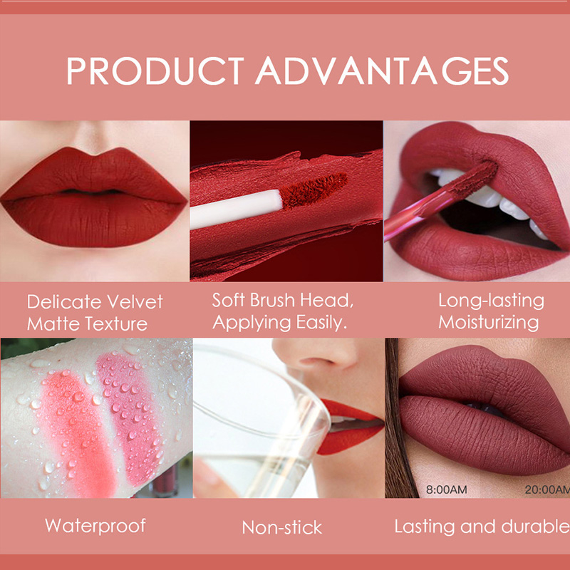 Brillo labial líquido herbal mineral transparente mate, no pegajoso y brillante de larga duración, para labios suaves y cómodos Application Scenario