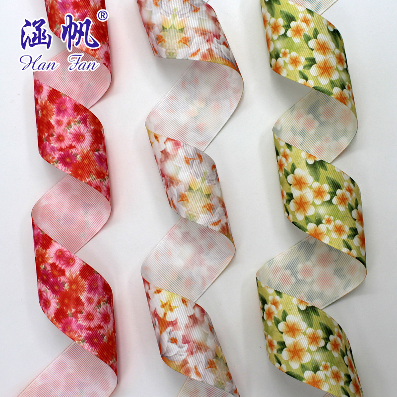 DIY ribbon printing, polyester ribbon printing, custom ribbon printing, hot stamping, heat transfer brush, factory direct sales