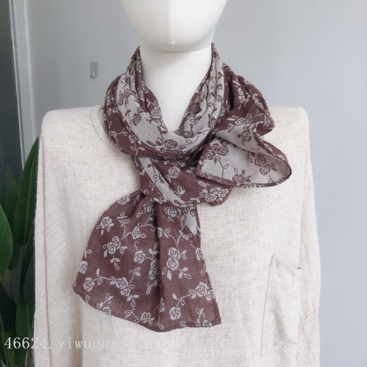 Wholesale of scarves, live-streaming e-commerce, supply of jacquard scarves, new artistic style scarves, linen scarves