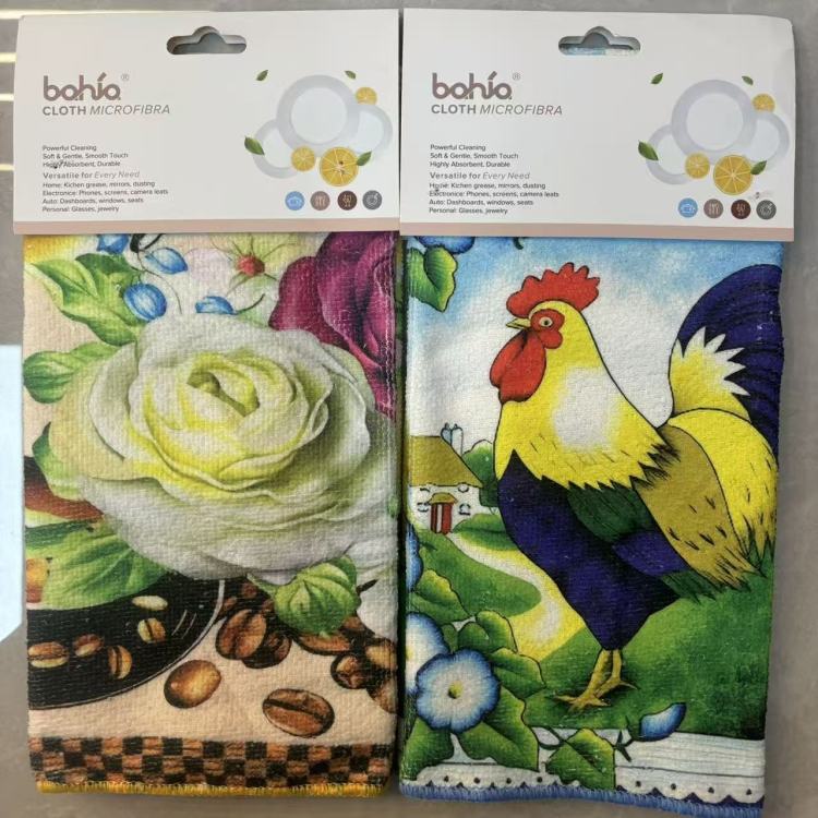 跨境外贸 数码印花茶巾 厨房巾 多种印花可选 可定制产品图