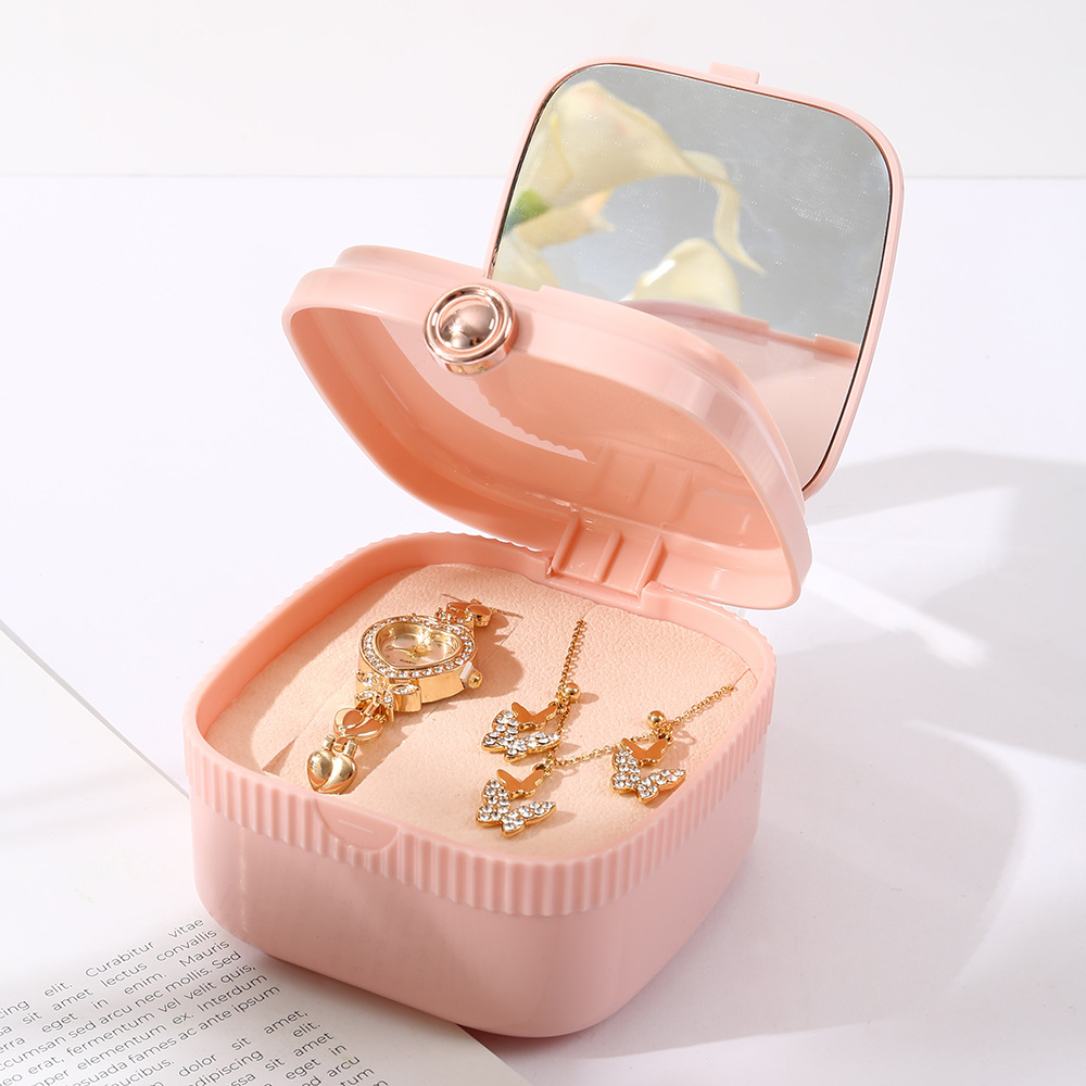 Teachers' Day, Qixi Festival and Valentine's Day gift set: Heart Full Diamond Watch Necklace set, Quartz watch strap jewelry gift box details Picture