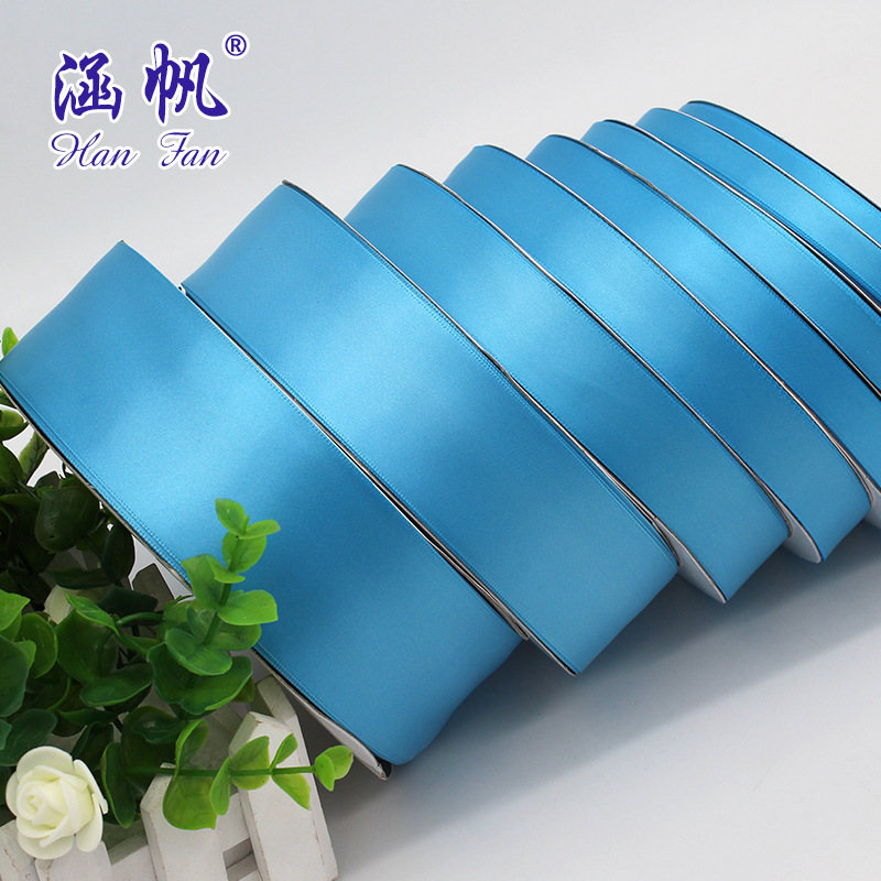 High-quality polyester tape, woven tape, blue ribbon, diy hand-woven bow ribbon, 100 yards per roll