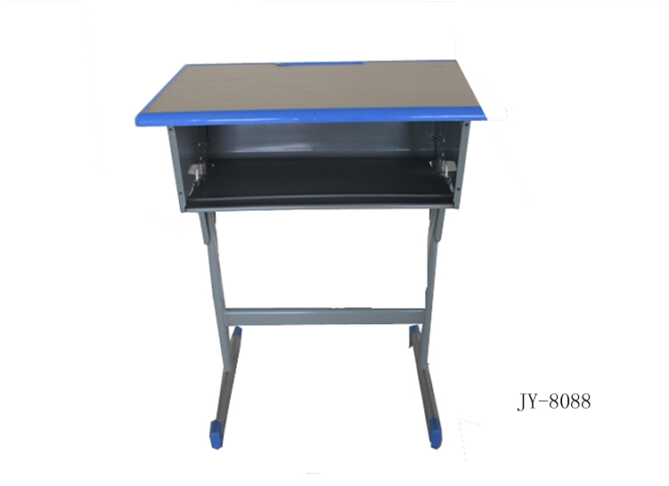 JY-8088注塑包边单层开口升降课桌椅学生用培训办公用