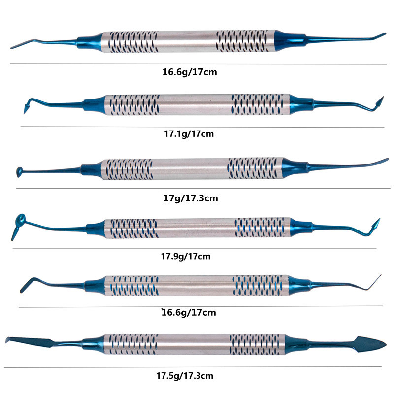 A 6-piece set of dental resin fillers for export, medical oral combination tools, dental teeth restoration tools details Picture