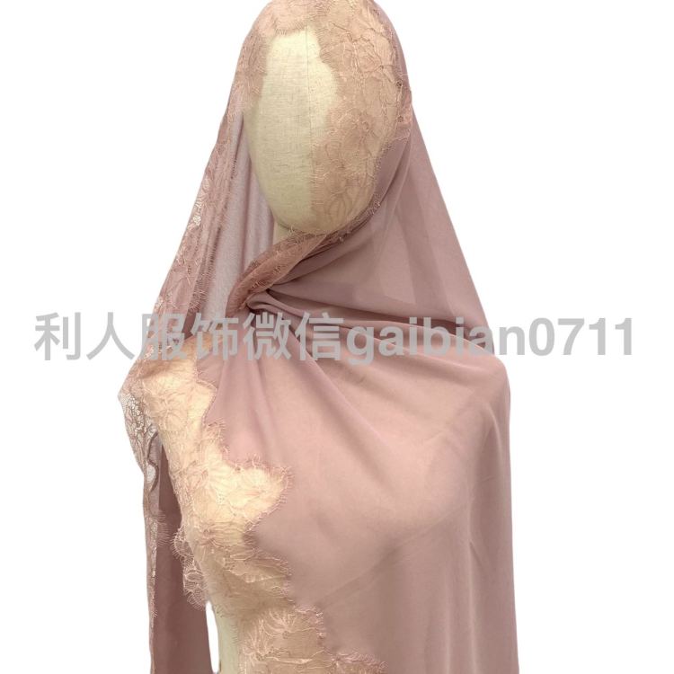 藏族披肩/围巾女民族风/巴厘纱围巾/披肩/回族头巾白底实物图