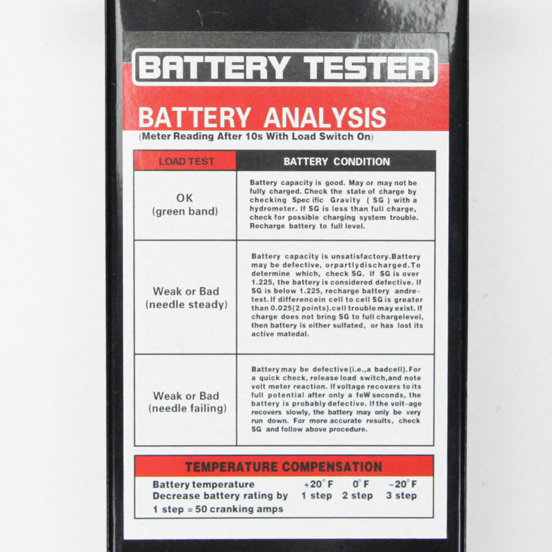 Automobile battery testing instrument, battery quality detection instrument, electric bike battery capacity testing instrument, discharger Specification image