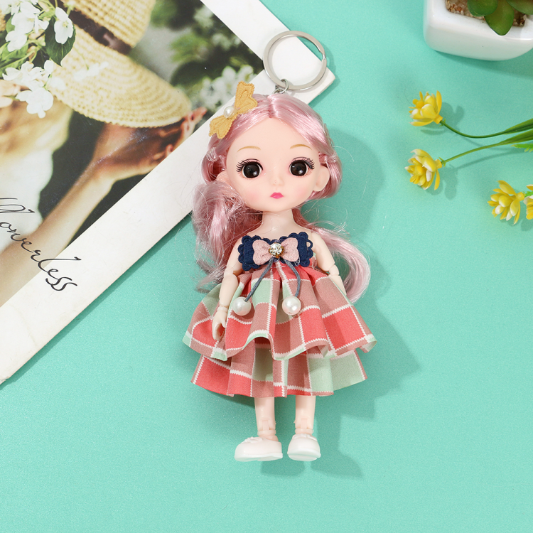 6-inch 17-centimeter cartoon joint princess Barbie doll keychain, exquisite girl toy bag pendant wholesale Specification image
