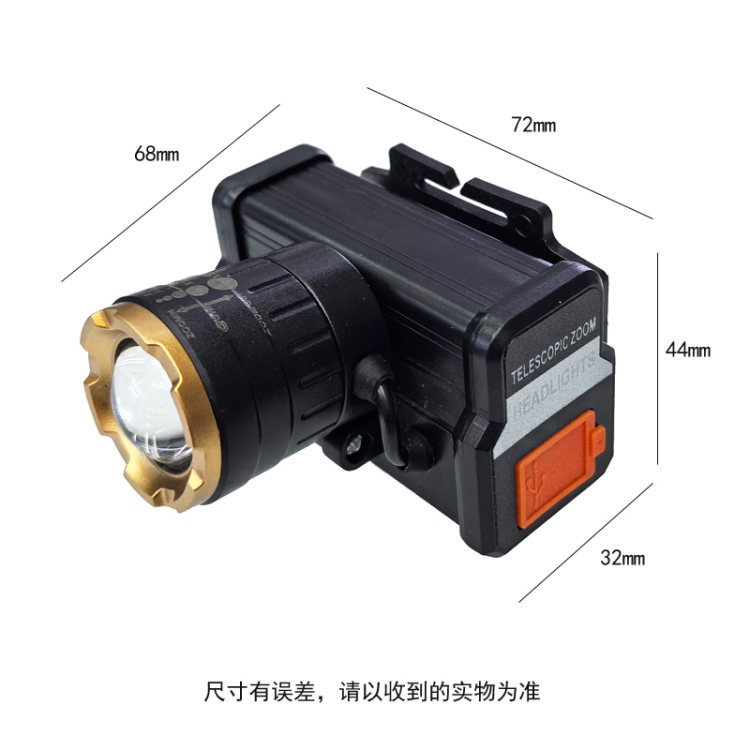 JS-931 plastic rechargeable telescopic focusing headlamp, cycling headlamp, outdoor camping lamp, miner's lamp, camping lamp, fishing lamp Specification image