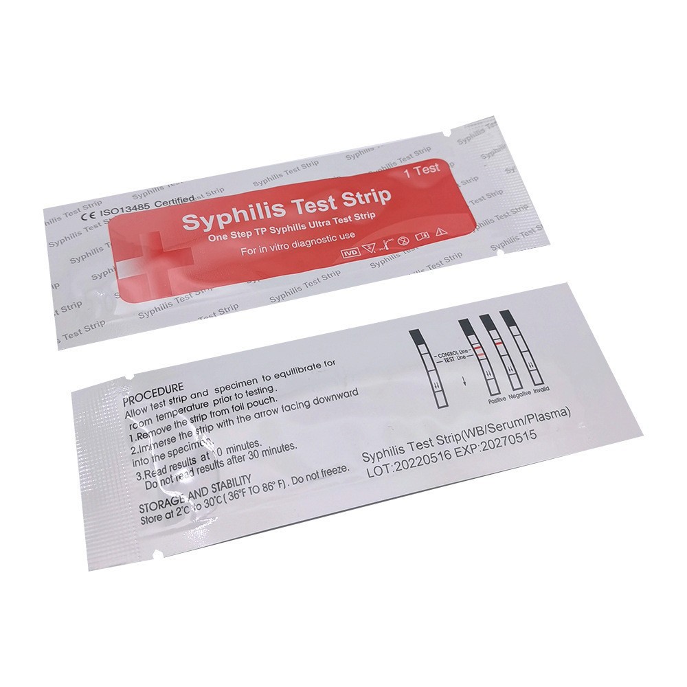 Foreign trade export Syphilis Test Strip test strip card rapid test strip reagent in English packaging details Picture